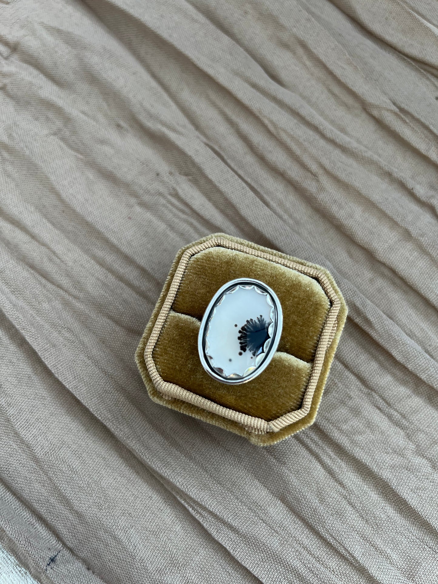 dendritic agate ring size 7.5