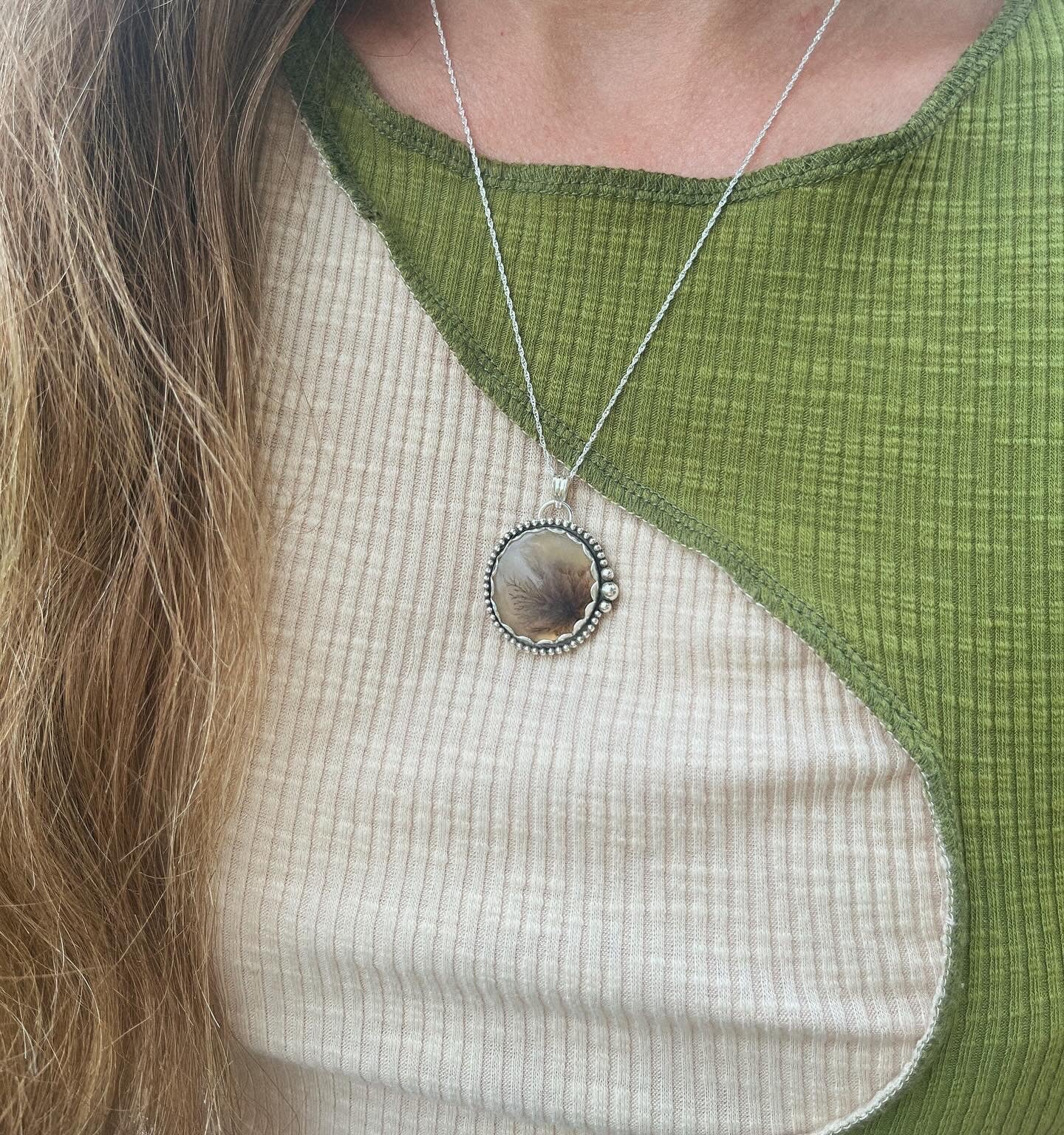 dendritic agate necklace