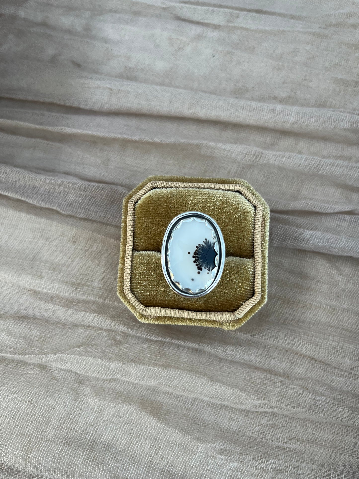 dendritic agate ring size 7.5