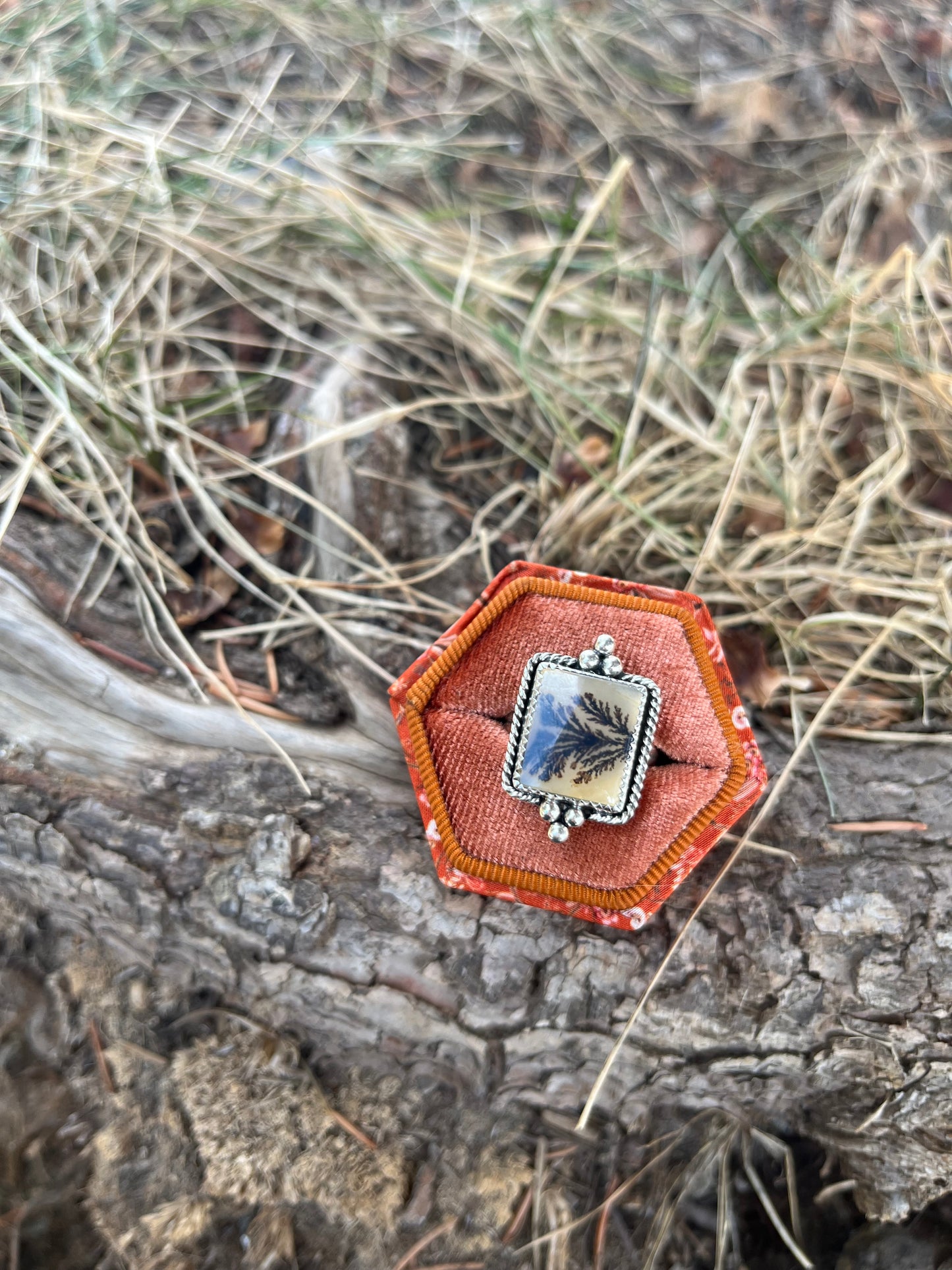 dendritic agate ring size 6.5