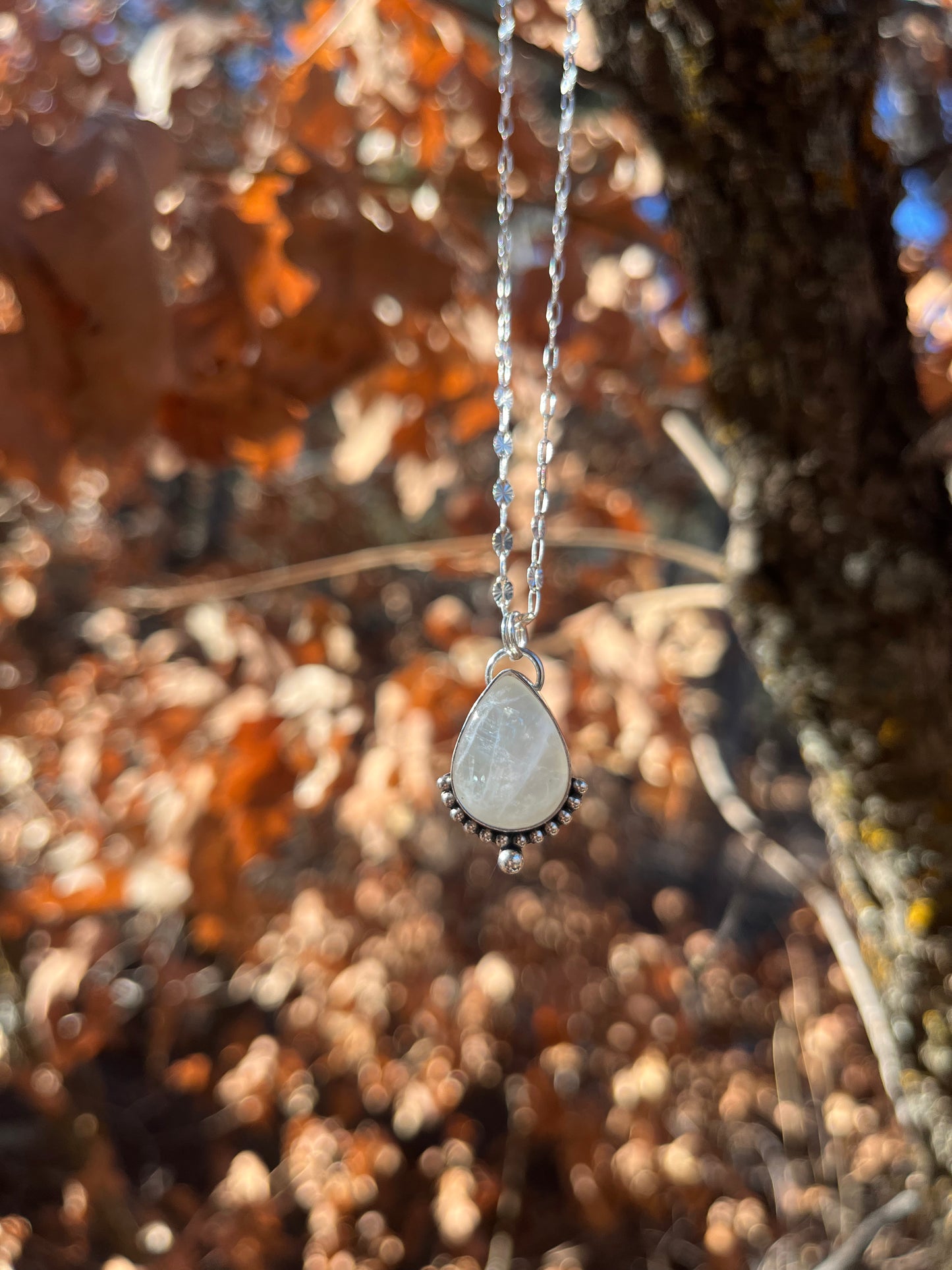 moonstone tear drop necklace