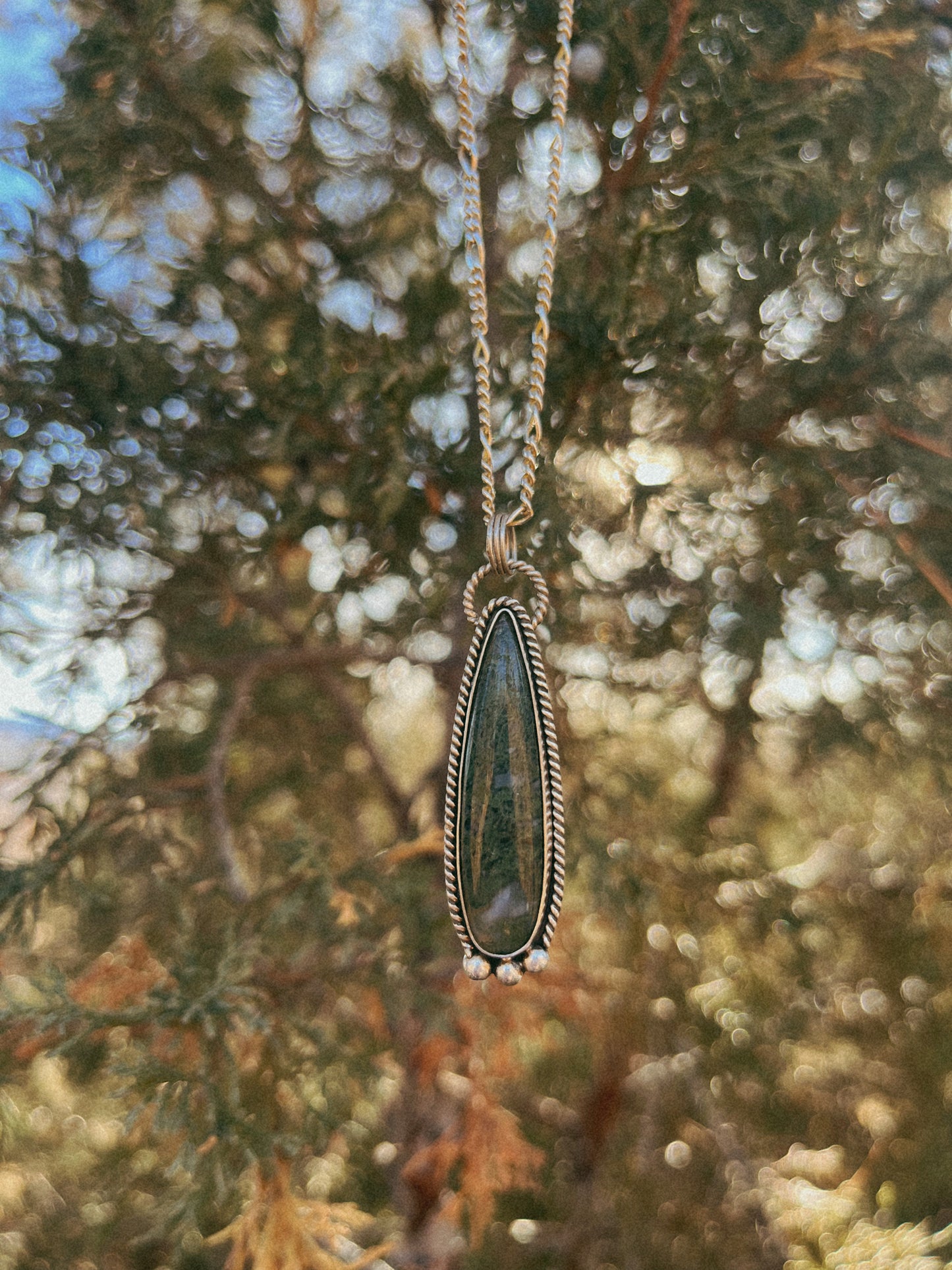 moss agate teardrop necklace