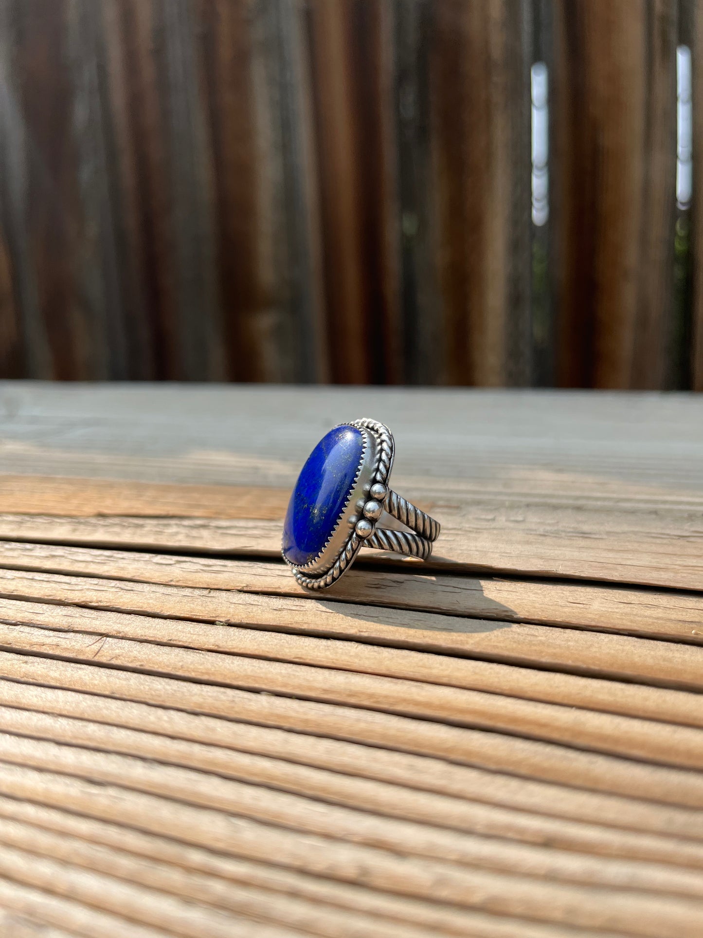 lapis lazuli statement ring size 6.75