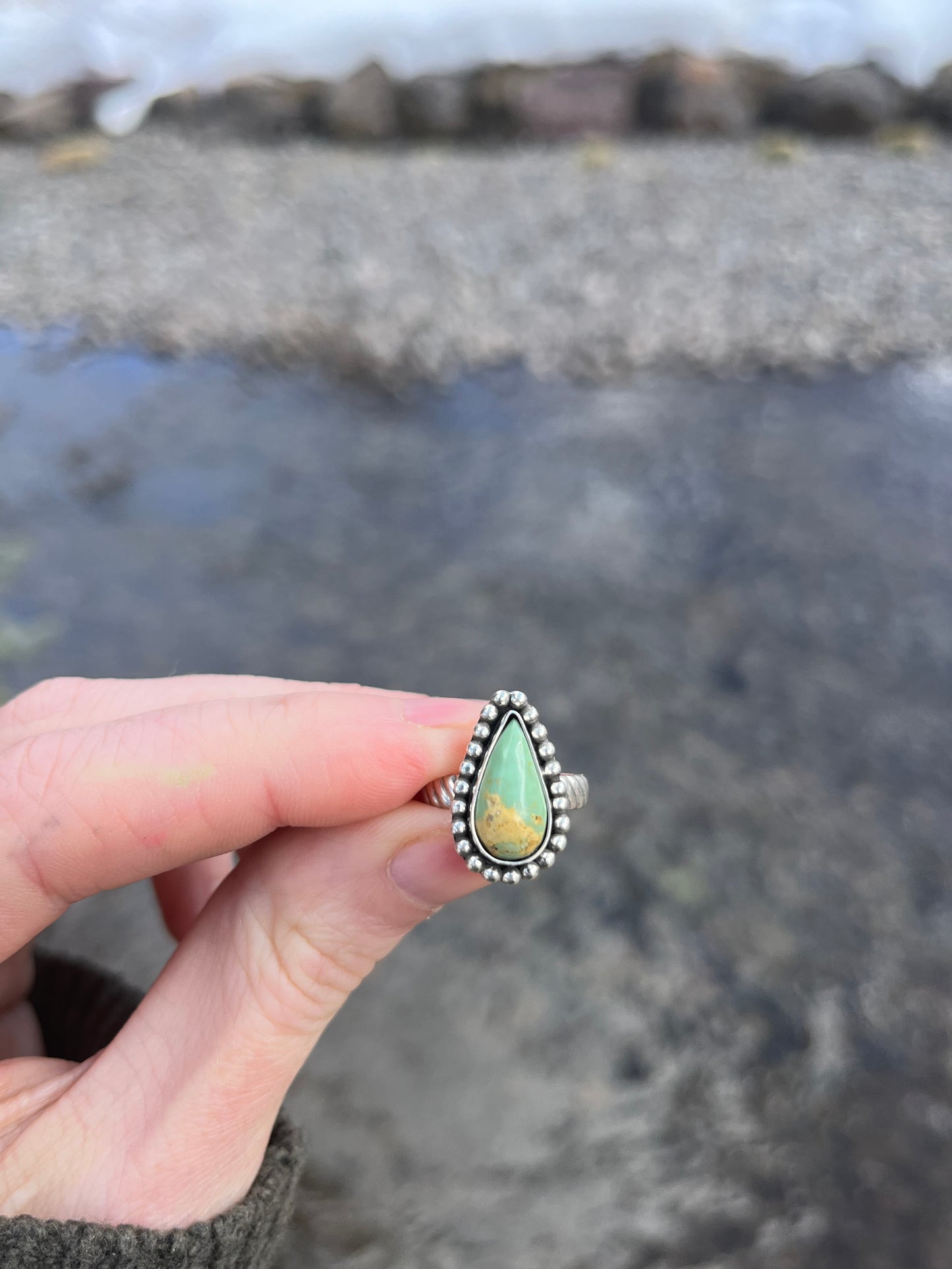 dainty turquoise pinky ring size 5