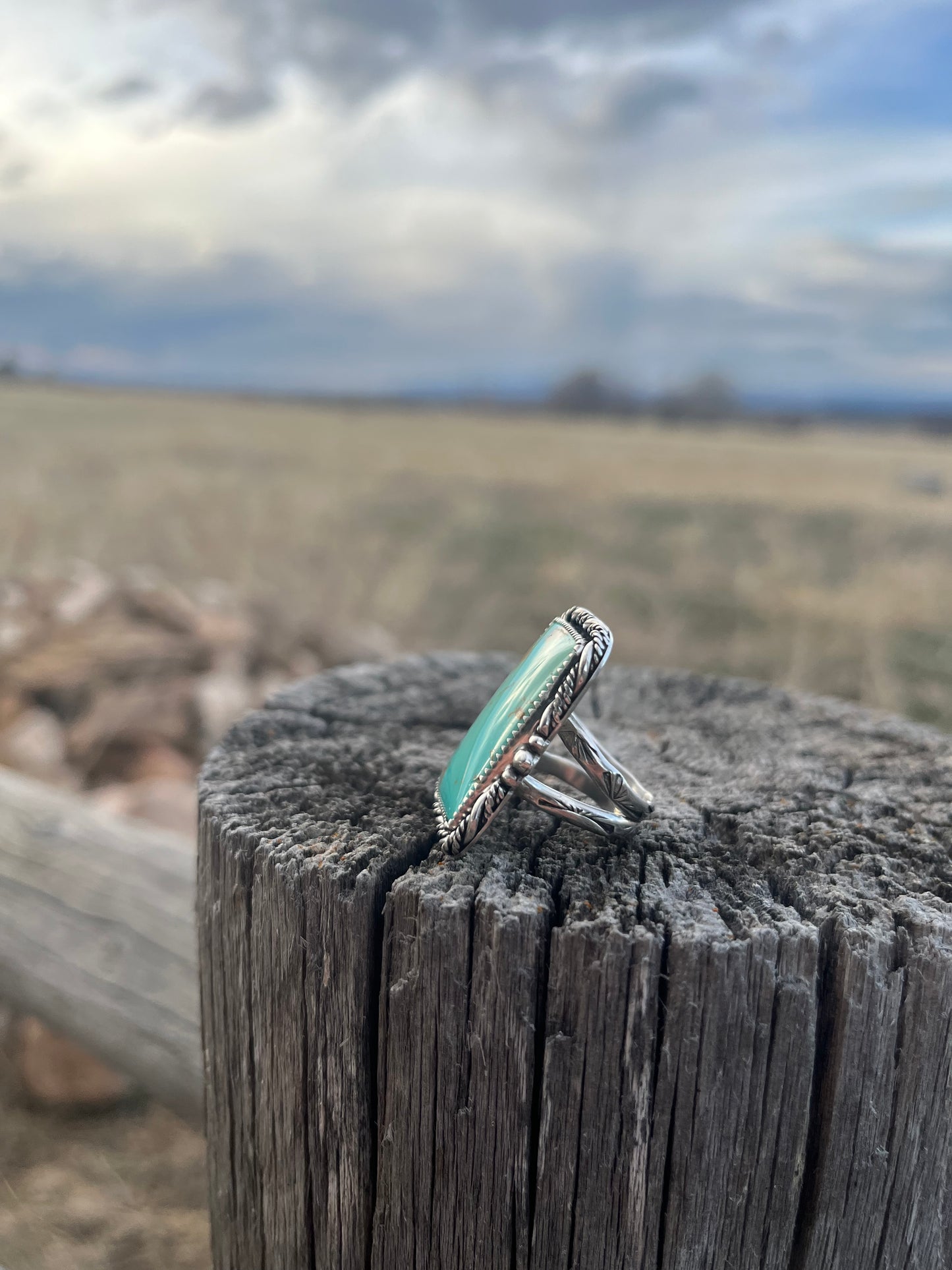 statement turquoise ring size 7