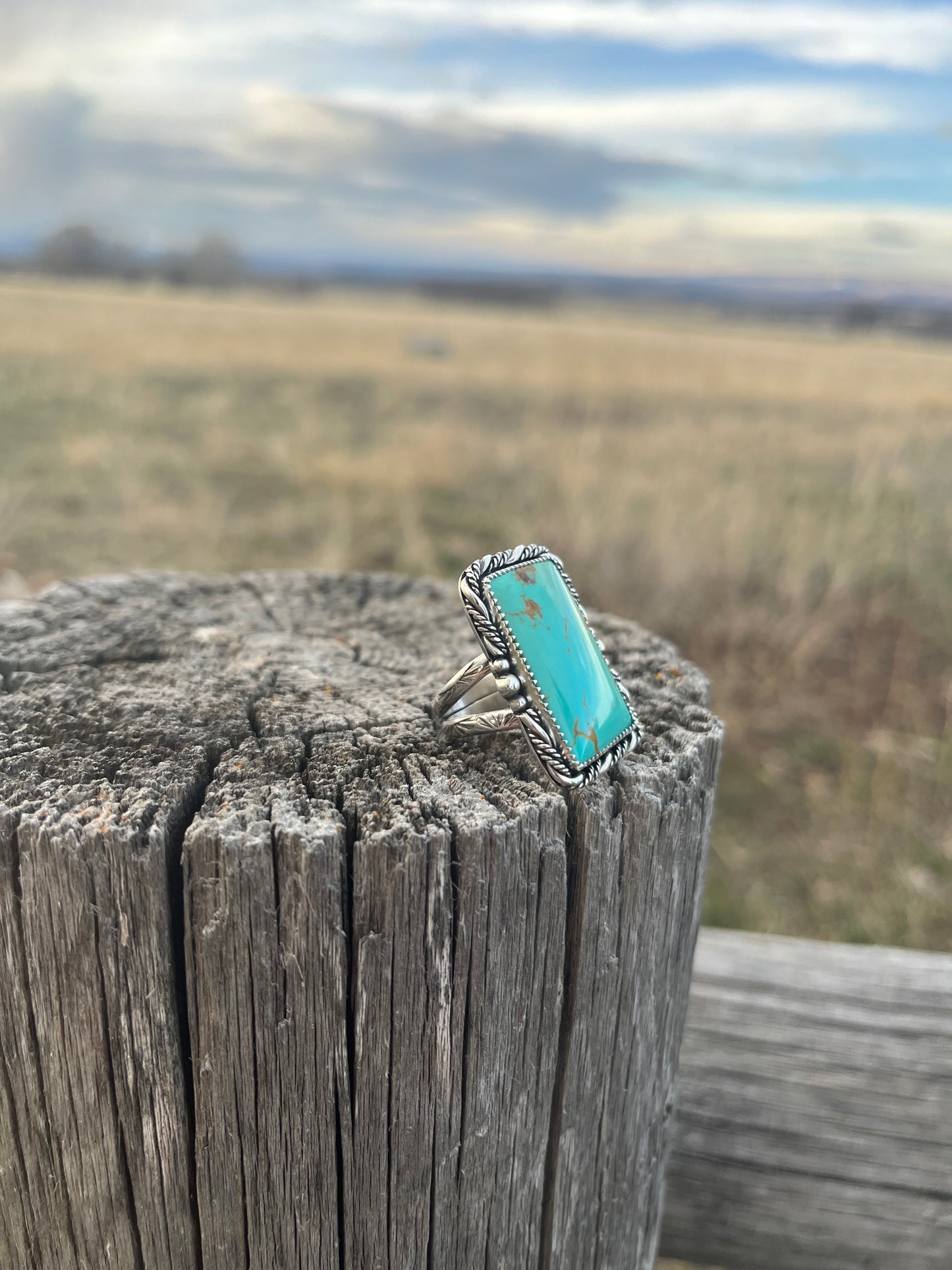 statement turquoise ring size 7