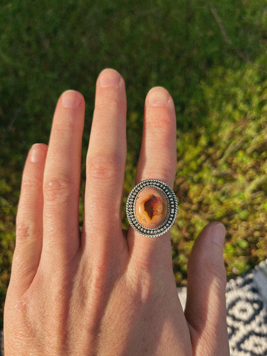 mexican fire opal ring size 8