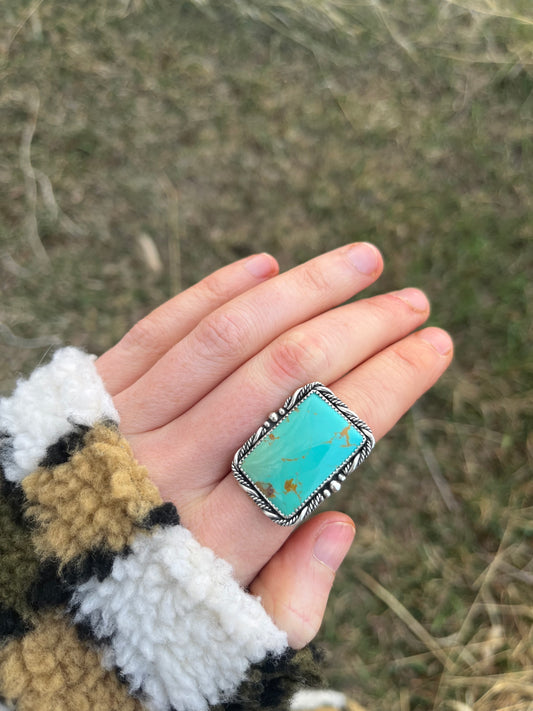 statement turquoise ring size 7