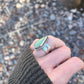 turquoise + hand stamped mountain band size 6-6.25