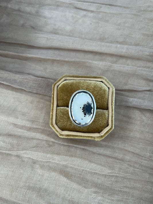 dendritic agate ring size 7.5