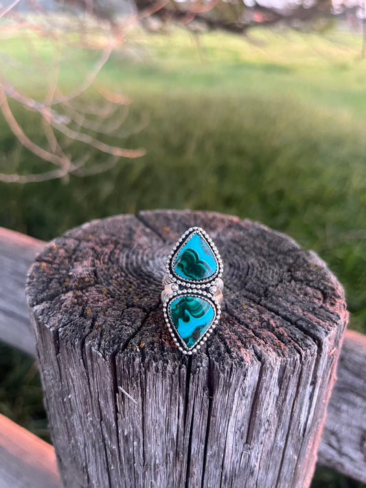 chrysocolla malachite ring