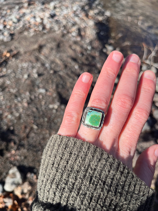 square turquoise ring size 5.75