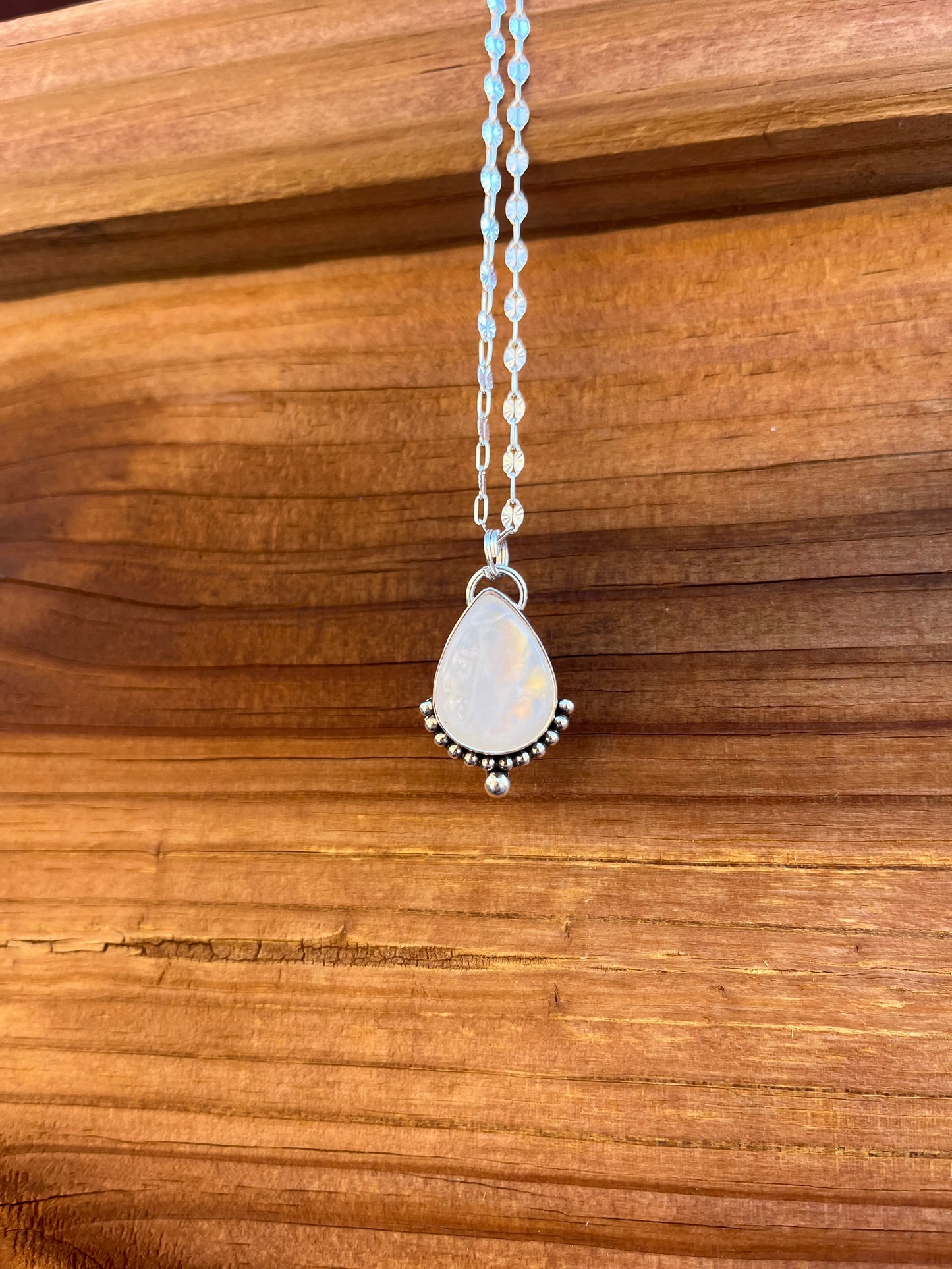 moonstone tear drop necklace