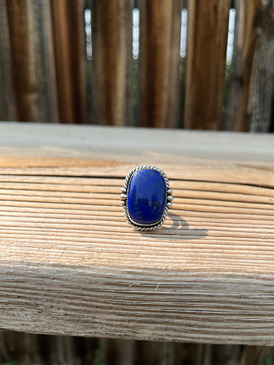 lapis lazuli statement ring size 6.75