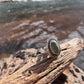 polychrome jasper + sterling silver split shank ring size 7.5