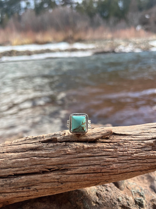 orvil jack turquoise + sterling silver dainty ring size 6