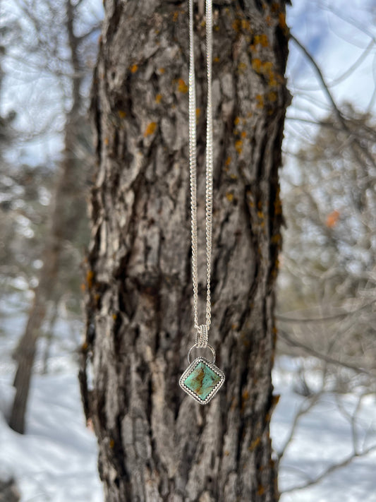 orvil jack turquoise + sterling silver dainty necklace