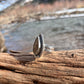sandstone + sterling silver teardrop ring size 8.5